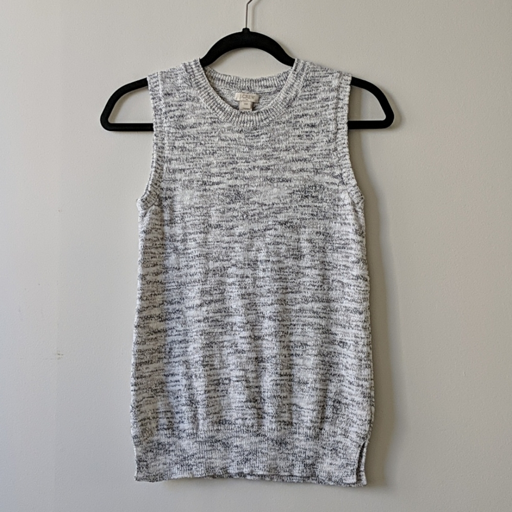 J. Crew Space Dyed Gray & White Sweater